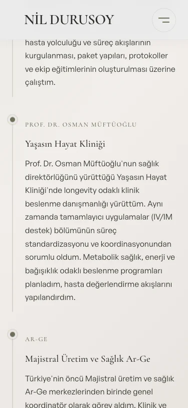 Nil Durusoy - Hakkımda ve hizmetler bölümü