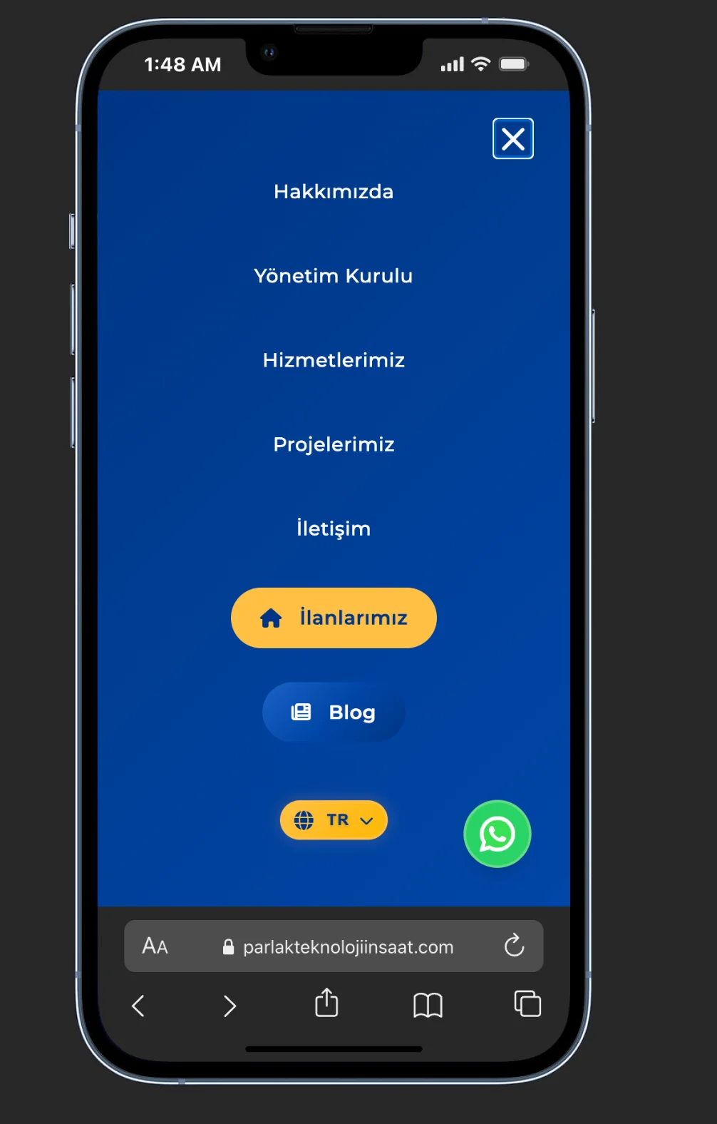 Parlak Teknoloji İnşaat - Projeler portfolio sayfası